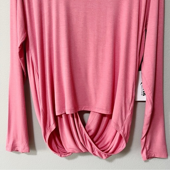 ZYIA Active Light Brick Pink Namaste Long Sleeve Tee Shirt Size Medium NEW - Picture 6 of 10